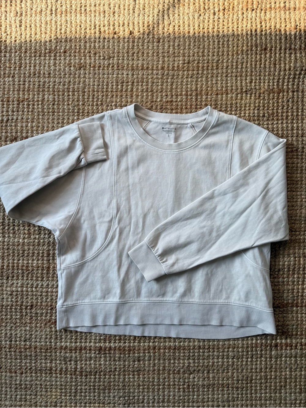 Athleta Long Sleeve Crew Neck Pullover Ivory L